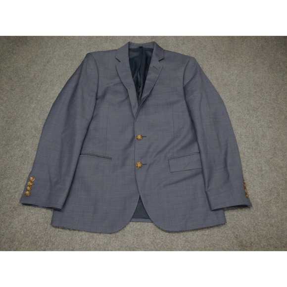 J. Crew Thompson Suit Men's Size 38S Slim Fit Blue w/ Brown Buttons 100% Wool - Picture 2 of 16
